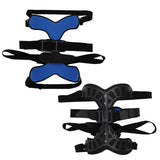 black and blue neck supports 