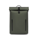 Green roll-top backpack 