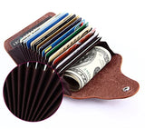 Brown leather travel purse card holder