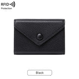 Black leather travel wallet card holder