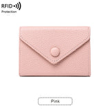 Pink leather travel wallet card holder