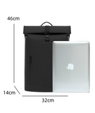 Black backpack unisex waterproof rucksack 