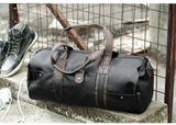 Faux Leather Gym-Travel Duffel Handbag 