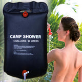Foldable solar outdoor camp shower