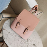 Pink faux leather mini tote backpack