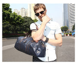Faux Leather Gym-Travel Duffel Handbag 