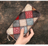 Vintage Colourfull Leather Tall Purse for Women
