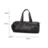Faux Leather Gym-Travel Duffel Handbag 