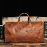 Edler Retro Cowhide Shoulder Duffel Travel Bag