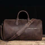 Edler Retro Cowhide Shoulder Duffel Travel Bag