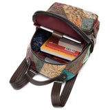 Embossed Leather Travel Day Laptop Backpack