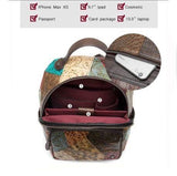 Embossed Leather Travel Day Laptop Backpack