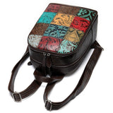 Leather Patchwork Travel Day Laptop Backpack