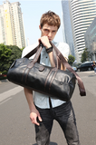Faux Leather Gym-Travel Duffel Handbag 