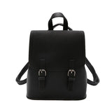 Black faux leather mini tote backpack