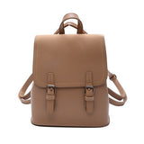 Brown faux leather mini tote backpack
